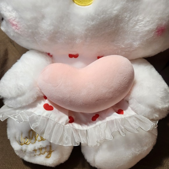 Hello Kitty Plush Red Hearts Dress Pink Heart Pillow Bow 19" Valentine's Day - Picture 9 of 15